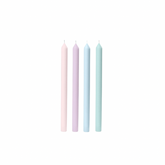 Cotton Candy 30cm Moreton Eco Dinner Candles - Pack of 4