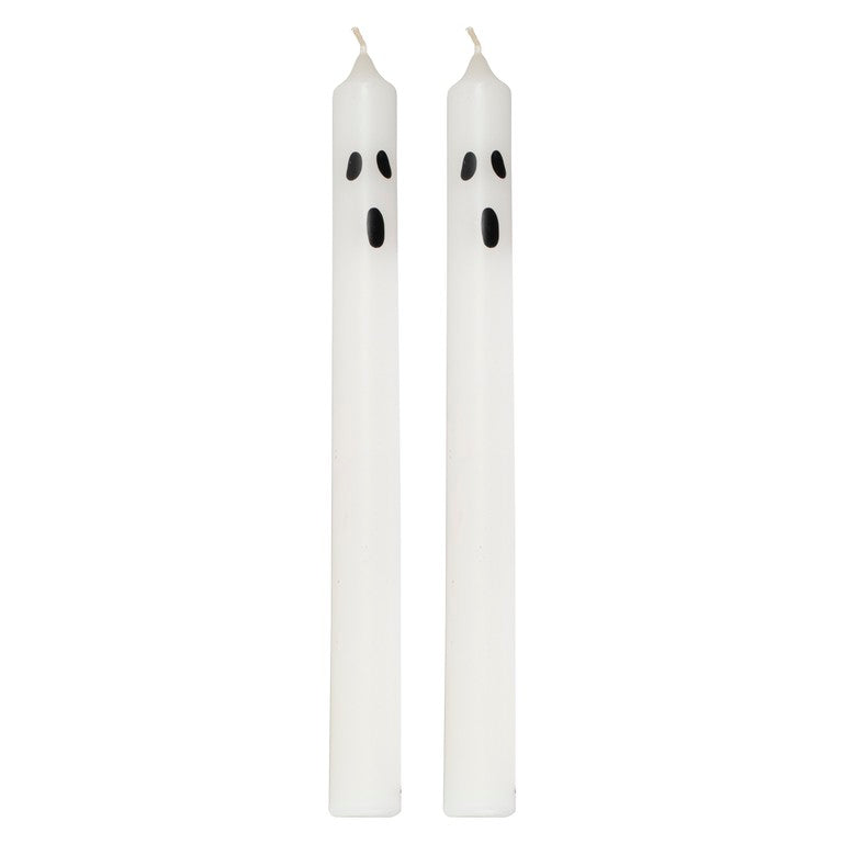 Halloween Ghost Face Dinner Candles