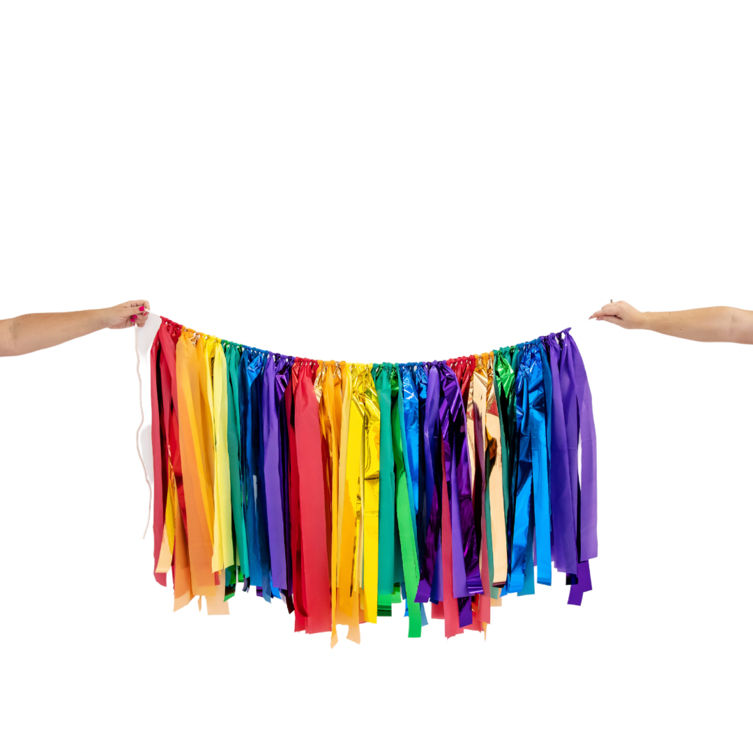 Reusable Fringe Garland - Rainbow (Made to order)