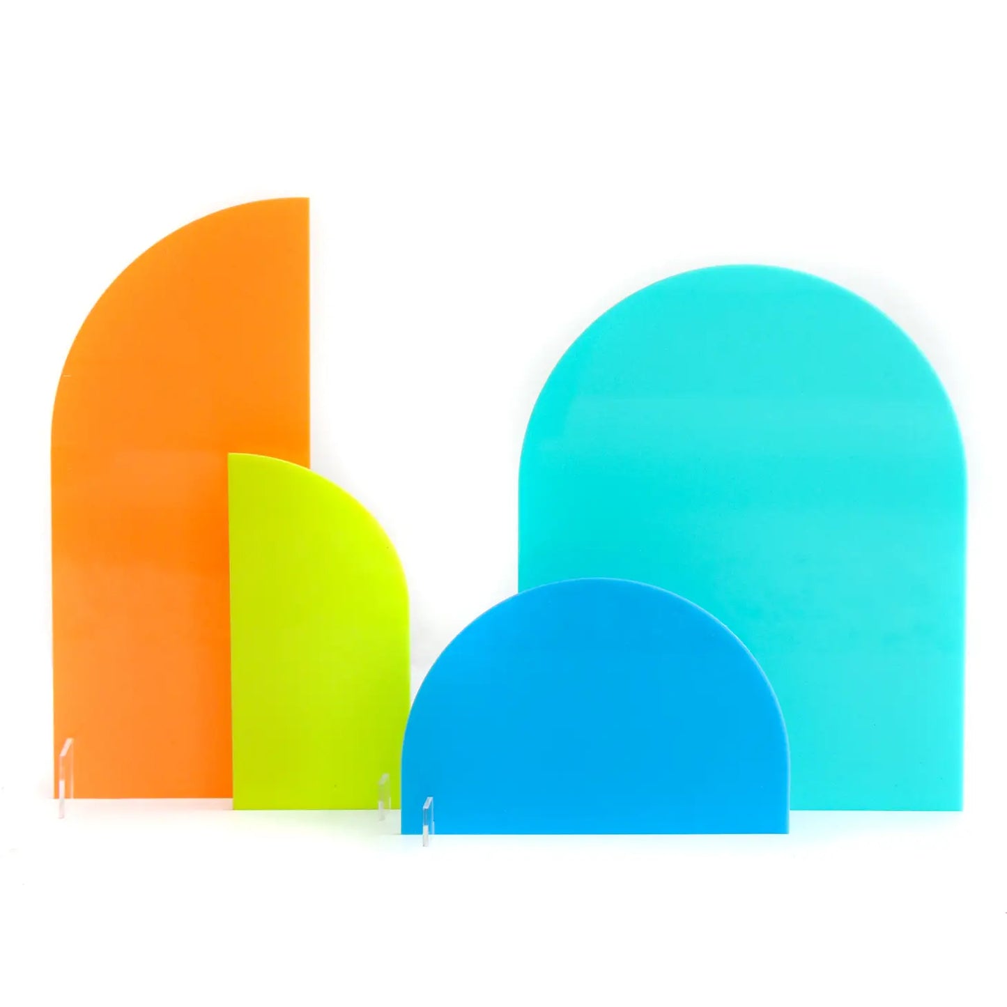 Kailo Chic Acrylic Decor Stands - Customizable Party Signs Blue/Green Set of 4