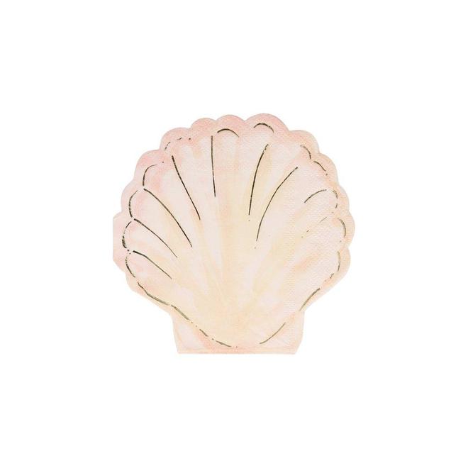 Watercolor Clam Shell Napkins - Pack of 16
