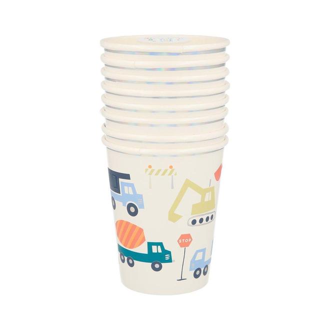 Construction Cups - Pack of 8