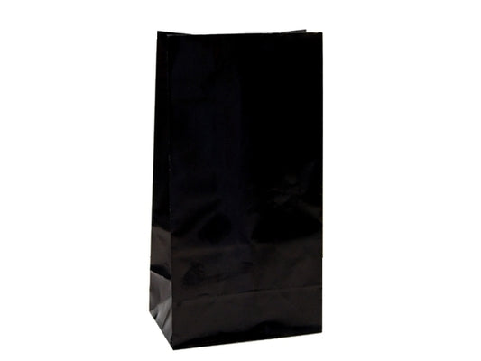 Black Paper Party Bags - Pack of 12