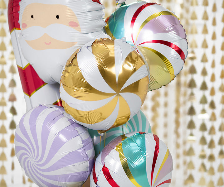 Candy Swirl Balloon - Gold Satin