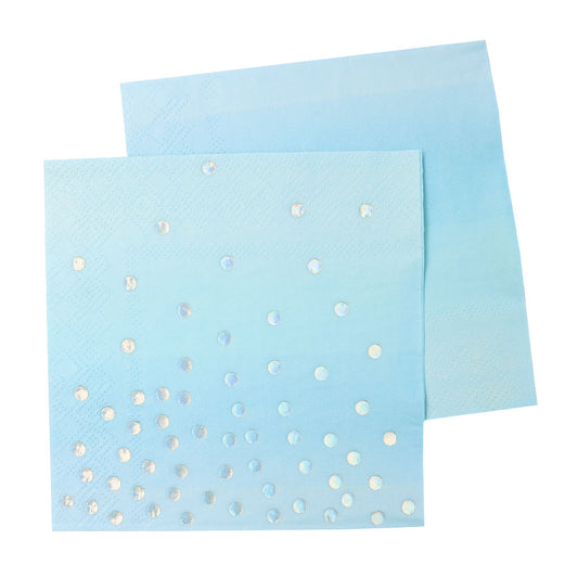 Blue Iridescent Cocktail Napkins - Pack of 20