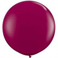 90cm Jumbo Round Balloon - Sparkling Burgundy