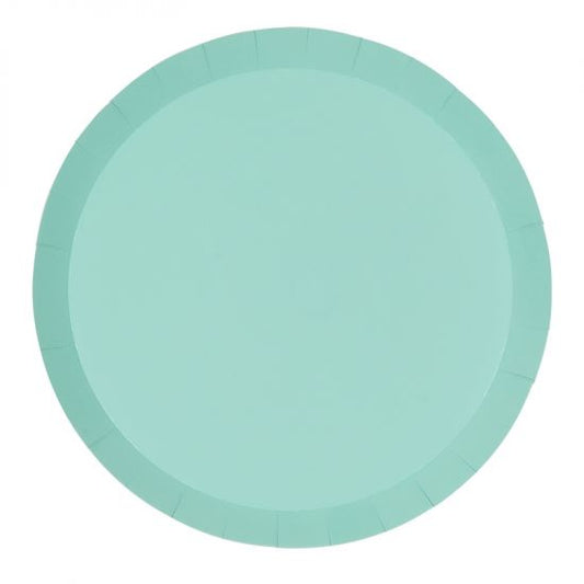 Classic Pastel Mint Green Paper Plates - Pack of 20