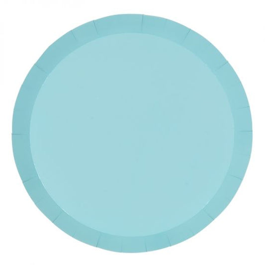 Classic Pastel Blue Paper Plates - Pack of 20