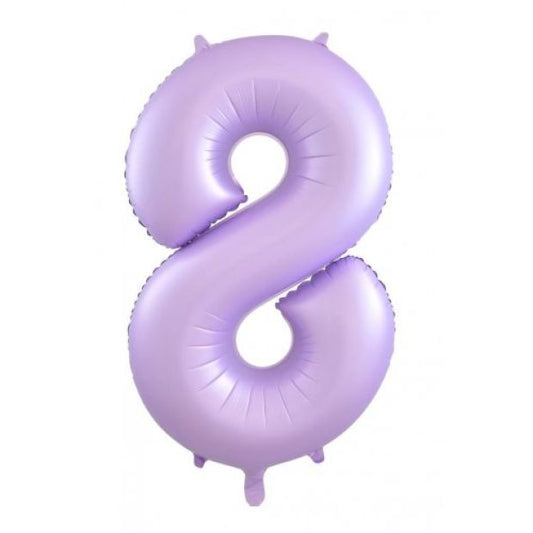 Pastel Lilac 86cm Number 8 Balloon