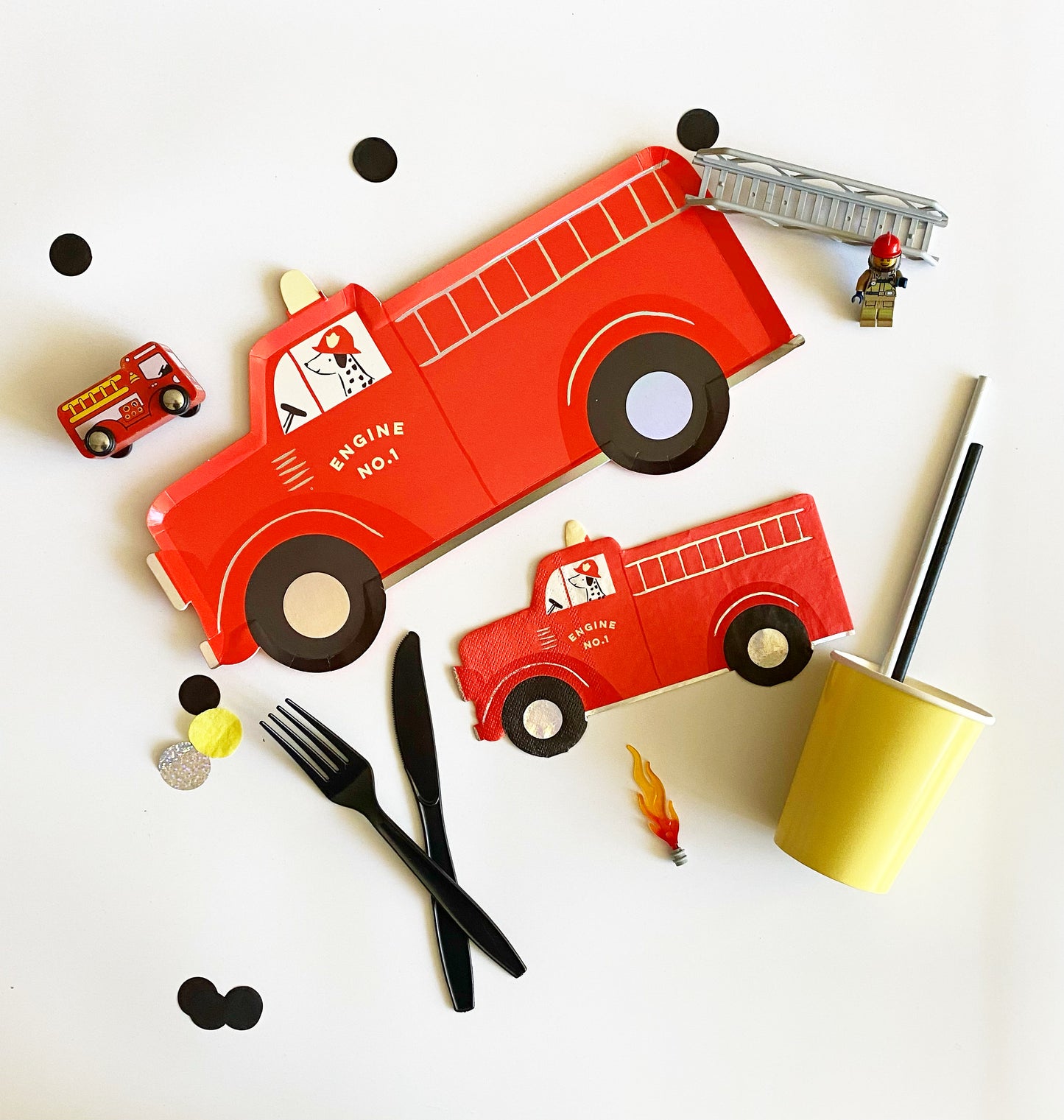 Fire Truck Paper Plates - Pack of 8