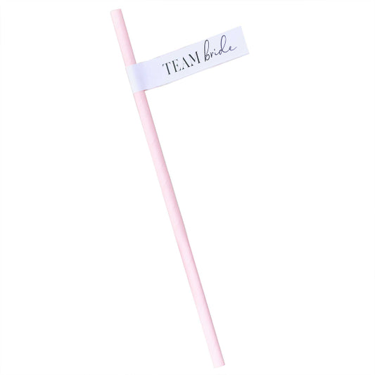 Paper Straws + Flags - Team Bride Hen Party