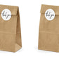 Mini Kraft Paper Bags with Circle Thank You Stickers