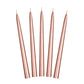 Rose Gold 24cm Unscented Taper Candles - Pack of 10