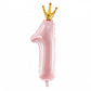 Pastel Pink Number 1 Crown Balloon