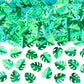 Confetti - Metallic Green Monstera Leaves