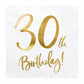 30th Birthday Gold Foiled Paper Napkins
