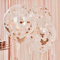 Rose Gold + Blush 55cm Confetti Filled Balloons - Pack of 3