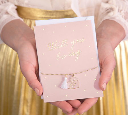 Will you be my Maid of Honor? Card with Keepsake Bracelet