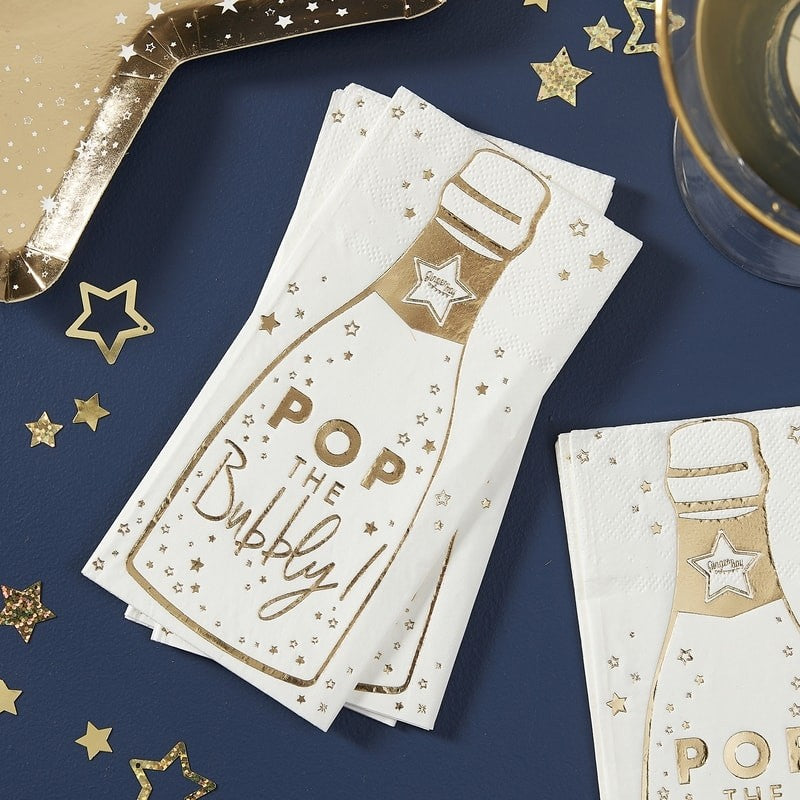 Pop the Bubbly Paper Napkins - Pack of 16