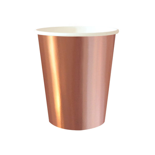 Rose Gold Foil Paper Cups - Pack of 10