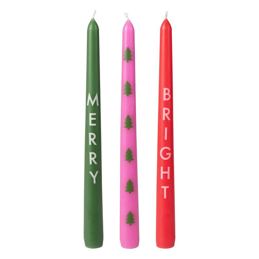 Merry and Bright Christmas Dinner Candles