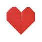 Red Origami Paper Heart Napkins - Pack of 16