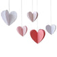 Hanging Paper Heart Decorations - Set of 5