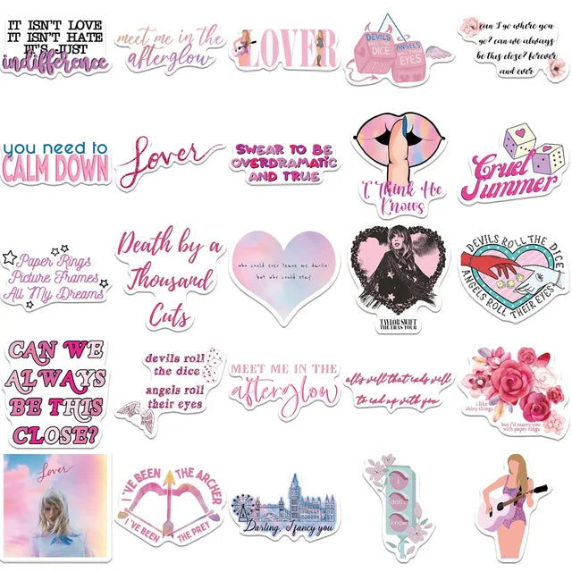 Taylor Swift Eras Inspired Vinyl Stickers- Pack of 30