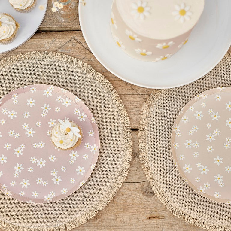 Daisy Floral Paper Plates - Pack of 8