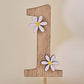 Wooden Daisy First Birthday Cake Topper