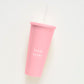 Pink Reusable Team Bride Hen Party Cup with Straw