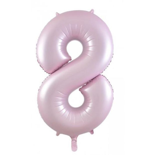 Pastel Pink 100cm Number 8 Balloon