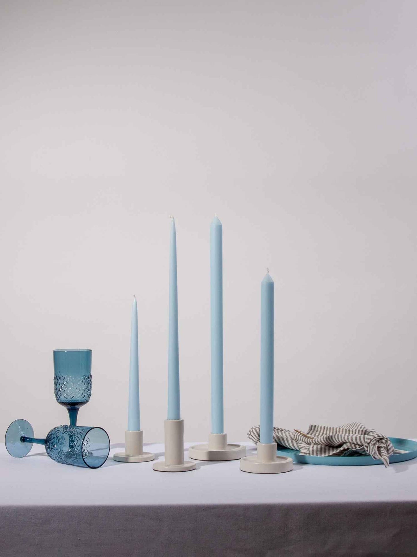 Pastel Blue 25cm Moreton Eco Taper Candles - Pack of 4
