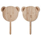 Wooden Teddy Bear Cupcake Toppers - Pack of 6