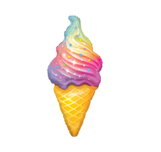 Jumbo Rainbow Swirl Ice Cream Shape Balloon