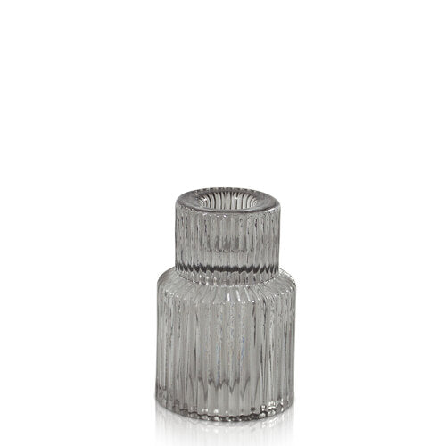 Arlo Vintage Glass Candle Holder - Smoke