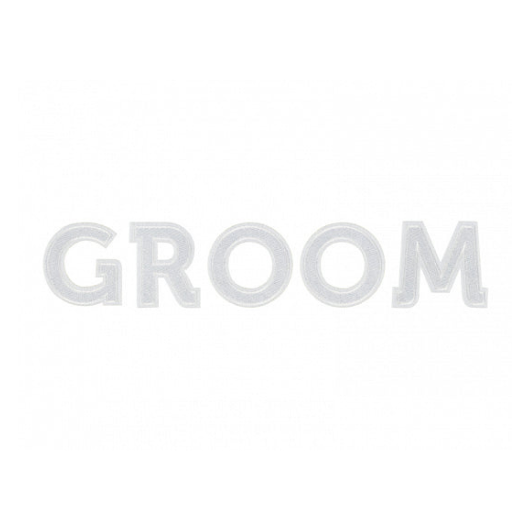 GROOM White Iron On Patch