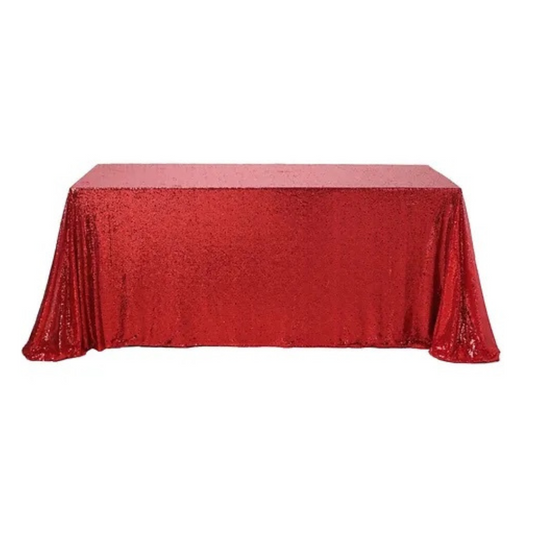 Rectangle Sequin Tablecloth- Red