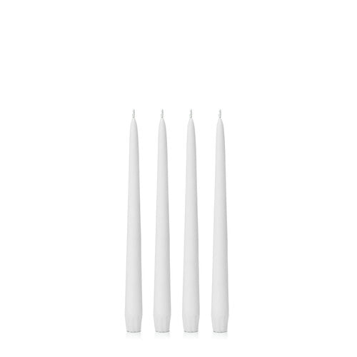 White 25cm Moreton Eco Taper Candles - Pack of 4