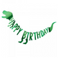 Foil Green 'ROAR' Dinosaur 'Happy Birthday' Bunting