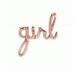 Foil Rose Gold Script 'girl' Balloon