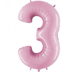 Pastel Pink 100cm Number 3 Balloon