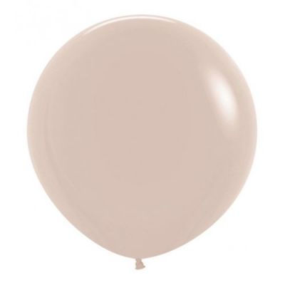60cm Jumbo Round Balloon - White Sand