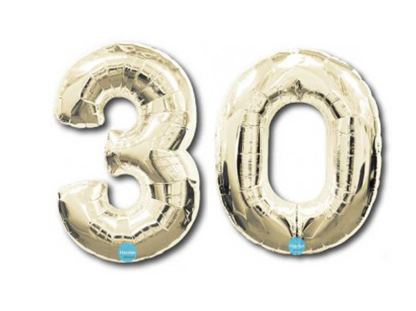 Foil White Gold '30' Balloons 100cm