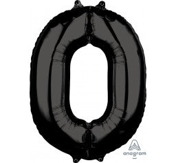 Black 66cm Number 0 Balloon