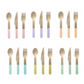Wooden Cutlery Set of 30 - Pastel Yellow