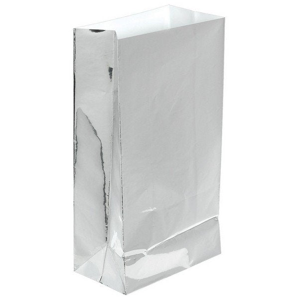 Silver Foil Paper Party Bags