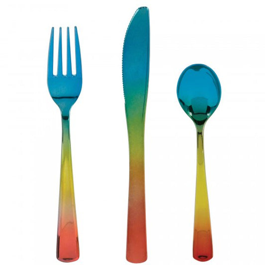 Rainbow Cutlery Set 24Pk