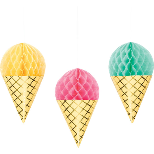 Honeycomb Ice Cream Cone - 3 Pack