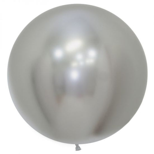 60cm Reflex Silver Round Balloon